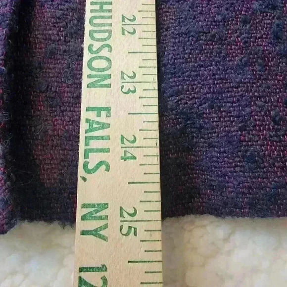 Coldwater Creek Blazer Womens 8 Petite Purple Tweed Button Up Wool Jacket - Picture 12 of 16